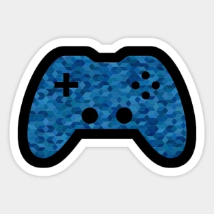 Blue Geometric Pattern - Gaming Gamer Abstract - Gamepad Controller - Video Game Lover - Graphic Background Sticker